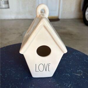 Rae Dunn Cream Birdhouse with Black Lettering